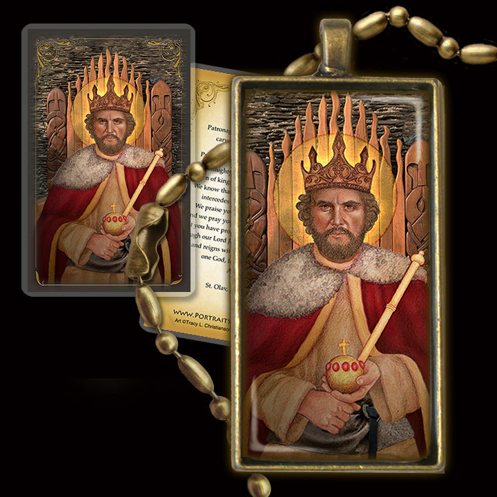 St. Olav Pendant & Holy Card Gift Set