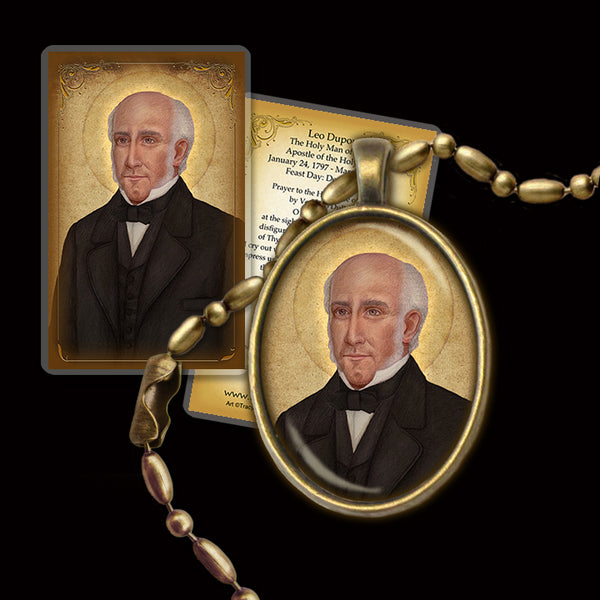 Venerable Leo Dupont Pendant & Holy Card Gift Set - Portraits of Saints
