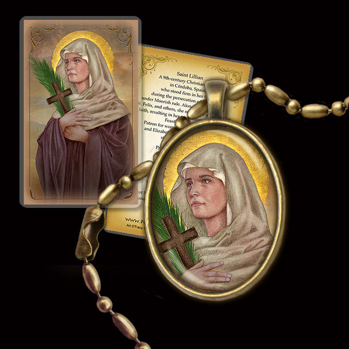 St. Lillian Pendant & Holy Card Gift Set