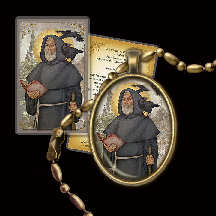 St. Meinrad of Einsiedeln Pendant & Holy Card Gift Set