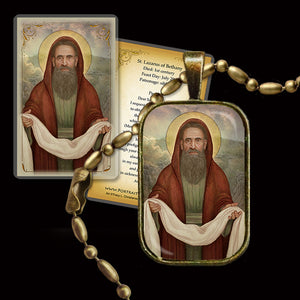 St. Lazarus of Bethany Pendant & Holy Card Gift Set
