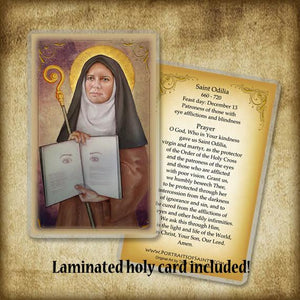 St. Odilia of Alsace Plaque & Holy Card Gift Set