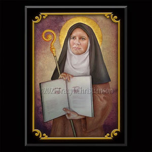 St. Odilia of Alsace Plaque & Holy Card Gift Set