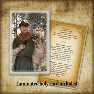 St. Hubert Plaque & Holy Card Gift Set