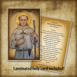 St. Junipero Serra Plaque & Holy Card Gift Set