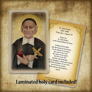 St. John Eudes Plaque & Holy Card Gift Set