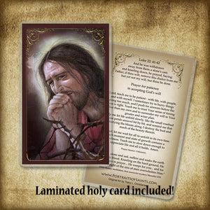 Agony of Jesus Plaque & Holy Card Gift Set