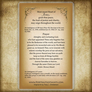 Sacred Heart (full-length) Holy Card