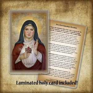 Immaculate Heart of Mary (B) Plaque & Holy Card Gift Set