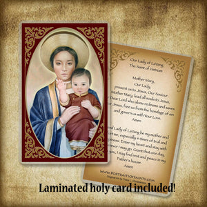 Our Lady of La Vang Plaque & Holy Card Gift Set