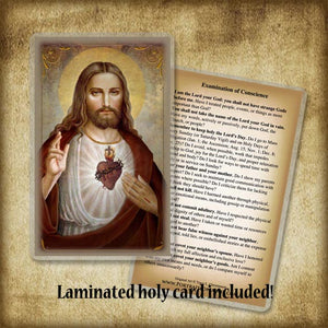 Sacred Heart of Jesus (B) Plaque & Holy Card Gift Set