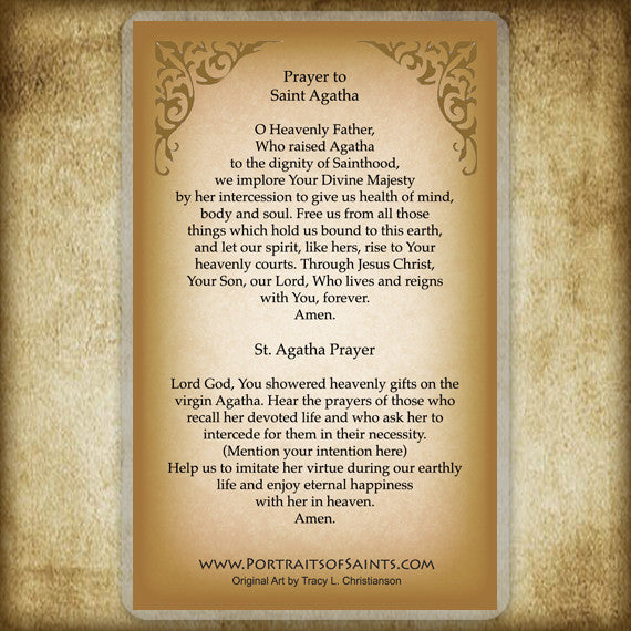 St. Agatha Holy Card