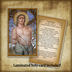 St. Sebastian Plaque & Holy Card Gift Set