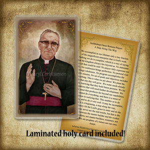 St. Oscar Romero Plaque & Holy Card Gift Set