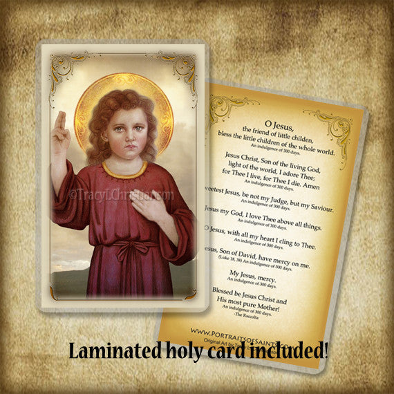 The Christ Child Plaque & Holy Card Gift Set - Portraits of Saints
