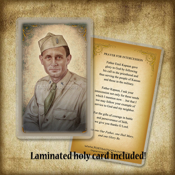 Venerable Fr. Emil Kapaun Pendant & Holy Card Gift Set - Portraits of ...