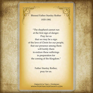 Bl. Fr. Stanley Rother Holy Card - Portraits of Saints