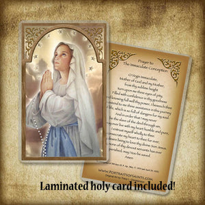Immaculate Conception Plaque & Holy Card Gift Set