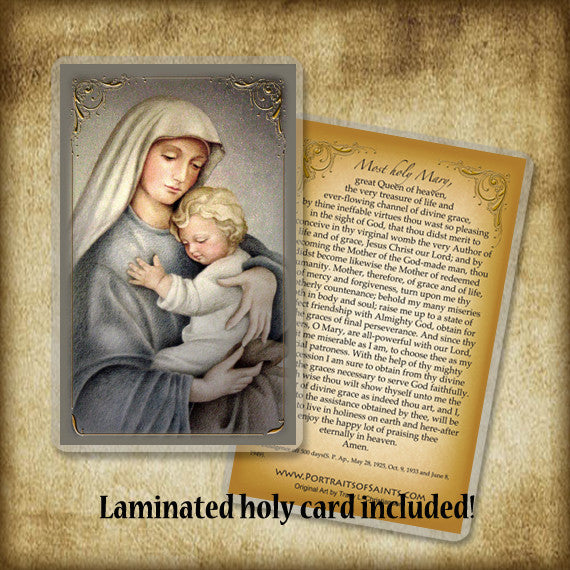 Madonna & Child (C) Plaque & Holy Card Gift Set - Portraits of Saints