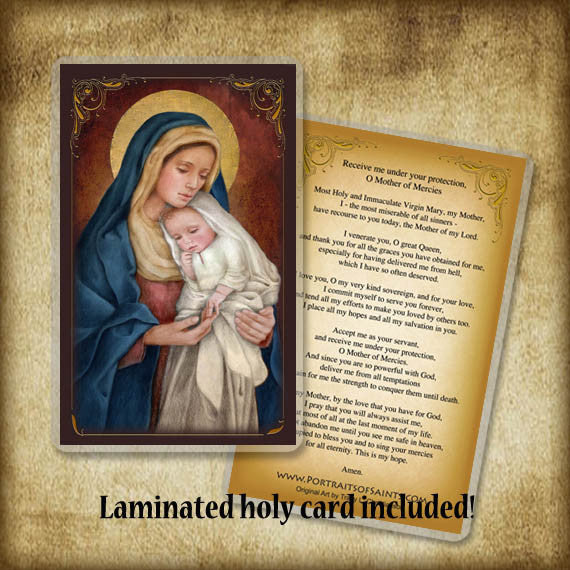 Madonna & Child (H) Plaque & Holy Card Gift Set - Portraits of Saints