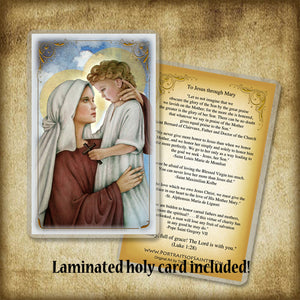 Madonna & Child (N) Plaque & Holy Card Gift Set