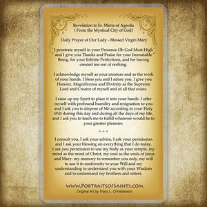 Mary of Agreda Holy Card