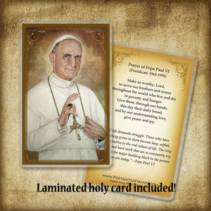 Pope St. Paul VI Plaque & Holy Card Gift Set