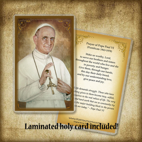Pope St. Paul VI Pendant & Holy Card Gift Set - Portraits of Saints