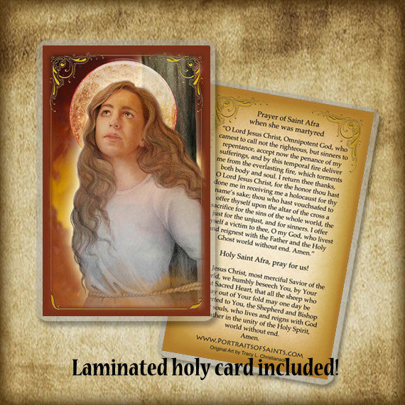 St. Afra Plaque & Holy Card Gift Set - Portraits of Saints