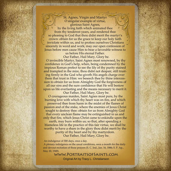 St. Agnes of Rome Holy Card