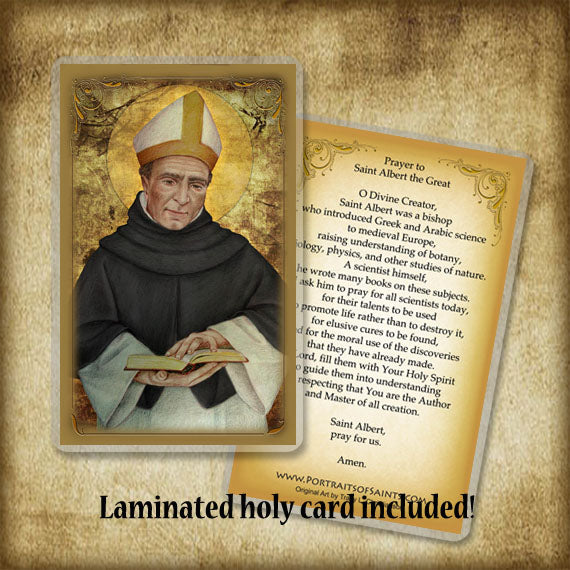 St. Albert the Great Pendant & Holy Card Gift Set - Portraits of Saints