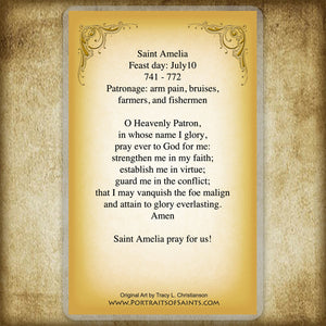 St. Amelia Holy Card
