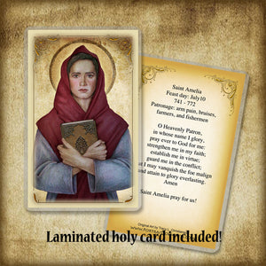 St. Amelia Plaque & Holy Card Gift Set