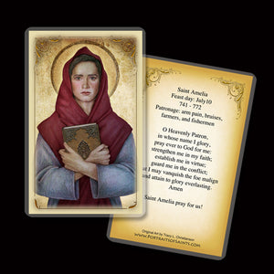 St. Amelia Holy Card