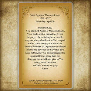 St. Agnes of Montepulciano Holy Card