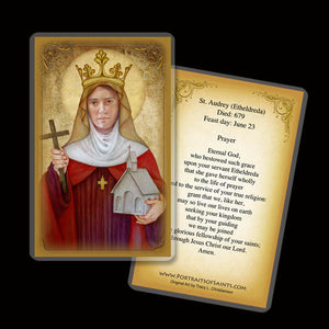 St. Audrey (Etheldreda) Holy Card
