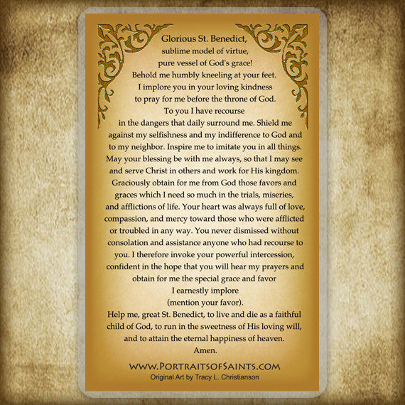 St. Benedict of Nursia Holy Card - Portraits of Saints