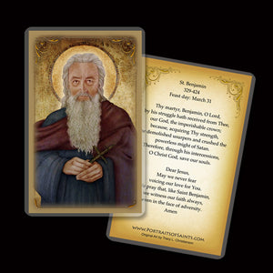 St. Benjamin Holy Card