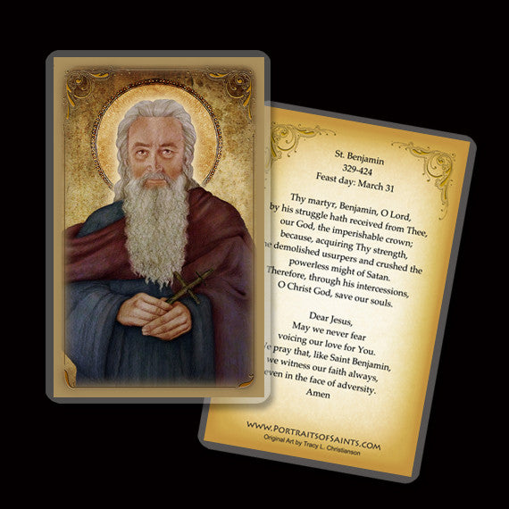 Saint Benjamin St. Benjamin Holy Card - Portraits of Saints
