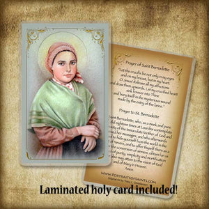 St. Bernadette Plaque & Holy Card Gift Set