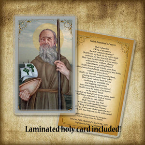 St. Brendan the Navigator Plaque & Holy Card Gift Set