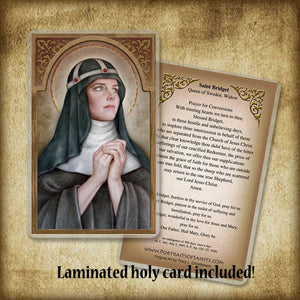 St. Bridget of Sweden Plaque & Holy Card Gift Set