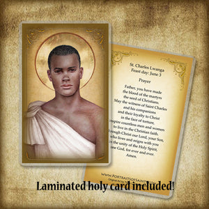 St. Charles Lwanga Plaque & Holy Card Gift Set