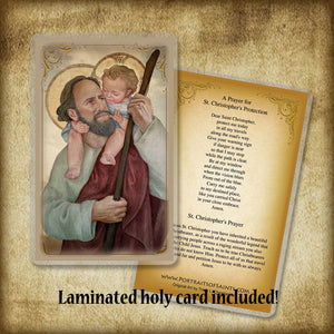 St. Christopher Plaque & Holy Card Gift Set