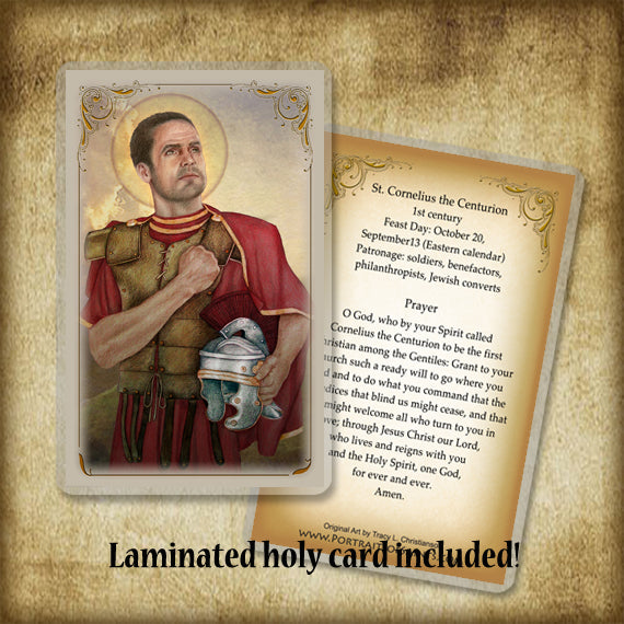 St. Cornelius the Centurion Pendant & Holy Card Gift Set