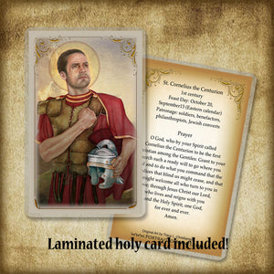 St. Cornelius the Centurion Plaque & Holy Card Gift Set