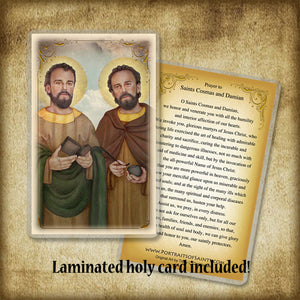 St. Cosmas and St. Damian Plaque & Holy Card Gift Set