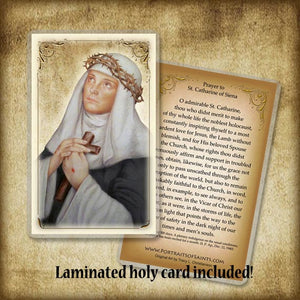 St. Catherine of Siena Plaque & Holy Card Gift Set
