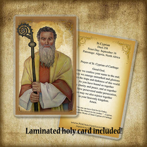 St. Cyprian of Carthage Plaque & Holy Card Gift Set