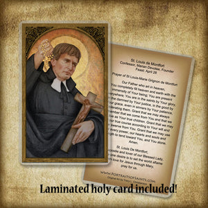 St. Louis de Montfort Plaque & Holy Card Gift Set